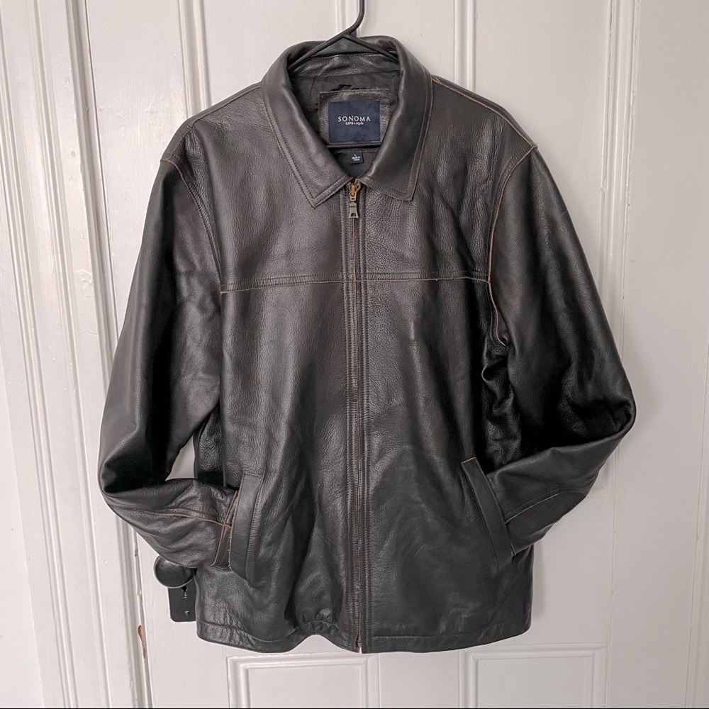 Sonoma Mens 100% leather Jacket size L